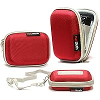 Red Water Resistant Hard Digital Camera Case Cover Compatible With The Canon PowerShot SX600 HS / Canon PowerShot N100 / Canon IXUS 265 HS / Canon IXUS 155 / Canon IXUS 150 / Canon IXUS 155 / Canon IXUS 145 / Canon IXUS 140