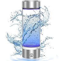 Hydrogen Water Bottle, Portable Rechargeable Hydrogen Water Bottle Generator [Gifts for Him Her], Hydrogen Water Machine for Home Travel Office Exercise (Silver)