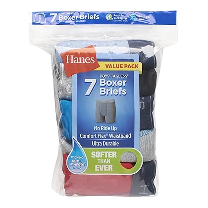 Hanes Boys' and Toddler Comfort Flex Waistband Boxer Briefs Multiple Packs Available (Assorted/Colors May Vary)