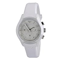 Emporio Armani Men's AR1431 White Ceramic Silicone Chrono Watch