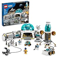 Lego City Lunar Research Base Outer Space Toy for Kids who Love Space 60350, NASA Inspired Lunar Lander, Rover and Moon Buggy with 6 Astronaut Minifigures, Ages 7 Plus