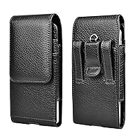 Phone Holster for Samsung Galaxy S24 S23 S22 S21 S20 FE S10 S9 A51 A52 A53 Note 20 Note 10 Plus LG Stylo 5 PU Leather Case Pouch Belt Phone Holder with Belt Clip,Black