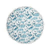 Crane Baby Activity Mat, Infant and Baby Quilted Playmat for Boys and Girls, Ocean Whale, 40” x 40”