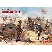 ICM 1/35 Scale Gallipoli (1915) (ANZAC Infantry (4 Figures), Turkish Infantry (4 Figures)) - Plastic Model Building Kit # DS3501