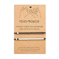 Pinky Promise Matching Bracelet for Couples Soulmate Man Distance Relationship Gifts for Women Men Him Her…