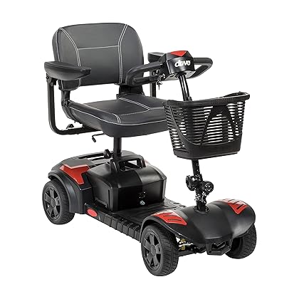 Drive Medical Phoenix LT 4 Wheel Mobility Scooter 350lb Weight Cap New Model, Red/Blue/Grey