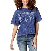 Women's Cotton Beatles-Graphic T-Shirt (Small, Blue Nights)