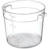 Carlisle FoodService Products Storplus Round Food Storage Container with Stackable Design for Catering, Buffets, Restaurants, Polycarbonate (Pc), 6 Quart, Clear