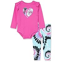 Hurley baby-girls Long Sleeve Bodysuit and Leggings 2-piece Outfit Set