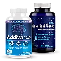 Noctoplex - Addivance Bundle for Sleep & Better Brain Function - Non-Habit-Forming Sleep Aid & Brain Supplement - for Focus, Memory & Balanced Behavior