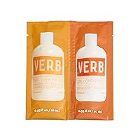 Verb Curl Shampoo & Conditioner Duo - Mild, Cleanse, and Smooth Curl Defining Shampoo for Frizzy Hair + Soften, Define and Hydrate Frizz Control Conditioner - Vegan With No Harmful Sulfates