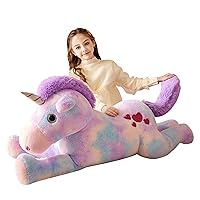 IKASA Giant Unicorn Stuffed Animal Plush Toys - Licorne Soft Toy Large Cute  Huge Big Size Jumbo Kawaii Fluffy Plushy Fat Oversized Plushie - Gifts for