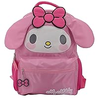 AI ACCESSORY INNOVATIONS Hello Kitty My Melody Backpack for Girls, Sanrio Kawaii Bookbag, 16 Inch Anime School Bag with 3D Features,