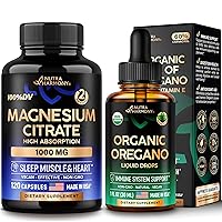 NUTRAHARMONY Organic Oregano Oil Drops & Magnesium Citrate Capsules