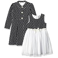 Bonnie Jean Girls' Dot Coat and Dress Set