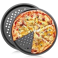 Pizza Pan Pizza Pan with Holes 2Pcs Non-Stick Pizza Tray 12'' Perforated Pizza Pan Dishwasher Safe Steel Pizza Pan Even Heat Conduction for Oven Baking Supplies
