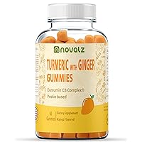 Turmeric and Ginger Gummies with Curcumin, Provide Turmeric Benefits of Healthy Inflammation and Natural Support to Joints & Muscles, Gluten Free, Vegan Dietary Supplements, Non-Gmo Halal, 60 Count
