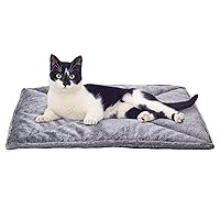 ThermaNAP Self-Warming Cat Bed for Indoor Cats & Small Dogs, Washable & Reflects Body Heat - Quilted Faux Fur Reflective Bed Mat - Gray, Small