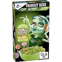 Carmella Creeper Cereal with Monster Marshmallows, Caramel Apple Flavored Kids Cereal, Limited Edition, Made with Whole Grain, Family Size, 15.8 oz
