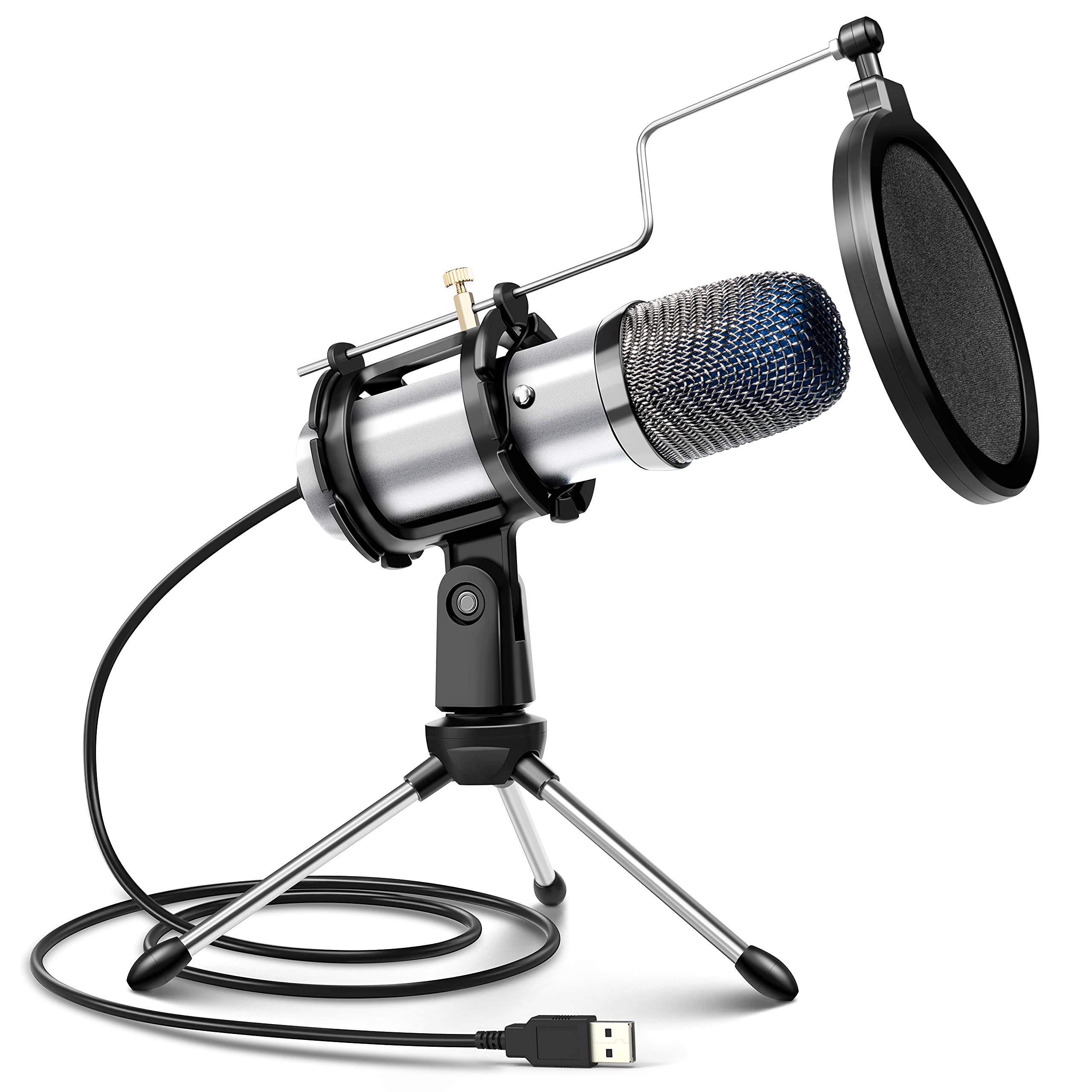 Mua USB Microphone Computer Microphone PC Condenser Microphone with Switch  DSP Microphone for PS4, Podcast, Studio, Skype, YouTube, Streaming with  Stand and Pop Protection Silver trên Amazon Đức chính hãng 2023 |  Giaonhan247
