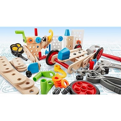 Brio Builder 34587 - Builder Construction Set - 136-Piece Construction Set STEM Toy with Wood and Plastic Pieces for Kids Age 3 and Up