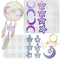 Zodiac Resin Molds Silicone Moon Star Charms 2-Size Keychain Charms Necklace Pendant Earring Bracelet Cabochon Jewelry Making