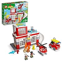 LEGO® DUPLO® Rescue Fire Station & Helicopter 10970 Building Toy; Playset with Fire Engine and Helicopter