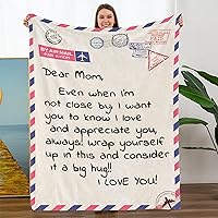 TURMTF Mothers Day Birthday Gifts for Mom, Wrap Love Around Mom, to My Mom Fathers Birthday Gifts from Daughter Son, Presents for Mother, I Love You Mom Blanket, 56 x71