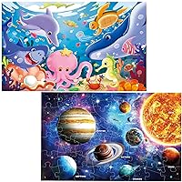 Jumbo Floor Puzzle for Kids Solar Underwater Jigsaw Large Puzzles 48 Piece Ages 3-6 for Toddler Children Learning Preschool Educational Intellectual Development Toys 4-8 Years Old