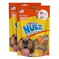Nylabone Nubz Chicken Treats I All Natural Edible Chew Treats for Dogs l Made in USA l 2 (16 Count) Small - Up to 30 lbs.