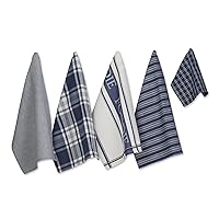 DII Everyday Collection Foodie Kitchen Set, Dishtowel & Dishcloth, French Blue, 5 Piece