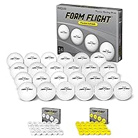 Foam Flight Practice Golf Balls - Pack of 24 Limited Flight Training Balls -Choose Between Classic White or Hi-Vis Yellow