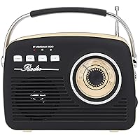 Supersonic SC-1201BT Retro Portable Bluetooth Speaker with Vintage Vibes, AM/FM Radio, USB/SD Card/AUX Inputs, in a Cute Old Fashion Style for Kitchen Desk Bedroom Decor Aesthetic Gift for Friend
