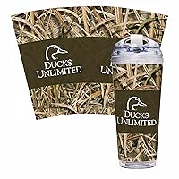 Rico Industries Wildlife 24oz Acrylic Tumbler with Hinged Lid, Officially Licensed Double Wall Tumbler with Straw