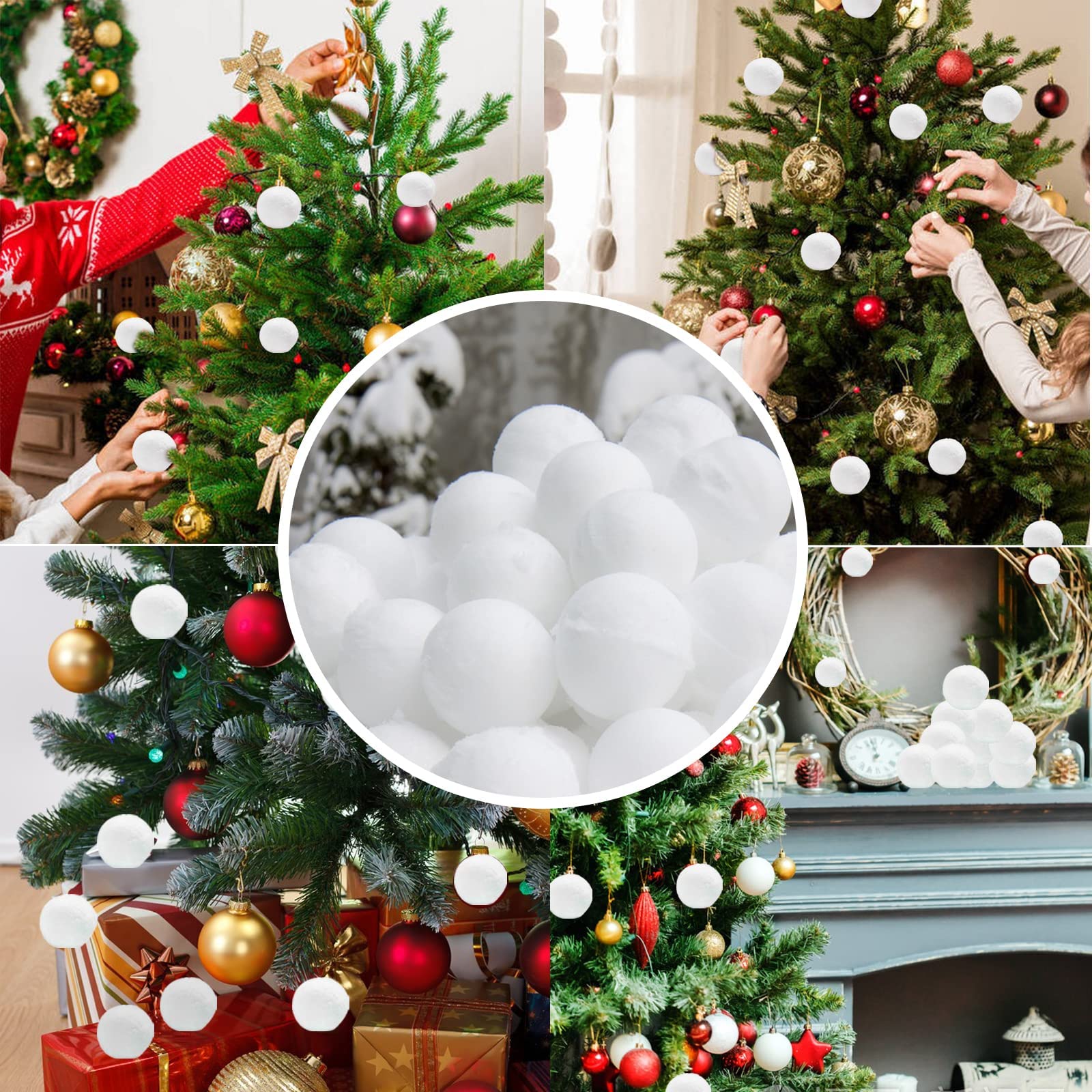 50 Pack Kids Snowball Indoor Snowball Fight,Fake Snowballs Winter Xmas Decoration,2.7 Inch Realistic White Plush Snow Balls for Kids Adults Indoor Outdoor Game
