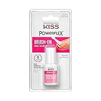PowerFlex Brush-On Nail Glue for Press On Nails, Ultra Hold Flex Formula Nail Adhesive, Includes One Bottle 5g (0.17 oz.) with Twist-Off Cap & Brush Applicator