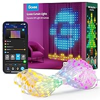 Govee Curtain Lights, Smart LED Curtain Lights, Color Changing Wall Lights, Dynamic DIY Curtain String Lights for Bedroom Living Room Backdrop Decor, Outdoor IP65 Waterproof, 5 x 6.6ft, 520 RGBIC LEDs