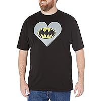 DC Comics Big & Tall Batman Heart Fill Men's Tops Short Sleeve Tee Shirt