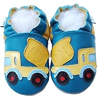 Soft Sole Leather Baby Shoes Boy Girl Infant Children Kid Toddler First Walk Gift Dump Truck Blue