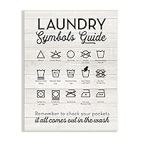 Laundry Symbols Guide Typography Wall Plaque, 10x15, Multi-Color