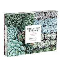 Galison Succulent Garden 500 Piece Double Sided Jigsaw Puzzle for Adults and Families, Fun Family Puzzle with Plants and Succulent Theme, Multicolor