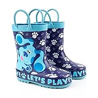 Blue's Clues And You Boys Wellies | Kids Blue Rain Wellington Boots | Toddlers Water Resistant Walking Shoes with Pull Handles