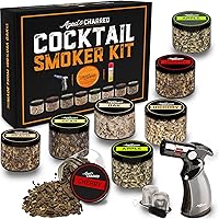 Cocktail Smoker Kit with Torch - High-End Set, USA Oak, Fine Wood Chips - Old Fashioned Cocktail Kit for Whiskey - Bourbon Gifts for Men, Gift from Wife, Daughter, Son (No Butane)