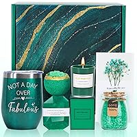 WECURATED Mothers Day Gifts Basket, Emerald Green Gifts for Mom from Daughter Son, Luxury Relaxing Spa Gifts for Women, Unique Birthday Gifts for Her