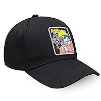 Naruto Boys Cap Summer Holiday Essentials Adjustable Strap Peaked Baseball Cap Boys and Teenagers Breathable Cotton Kids Sun Hat Anime Gifts for Boys Black