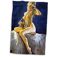 3D Rose Print of Elvgren Pinup Sheer Nude TWL_204162_1 Towel, 15