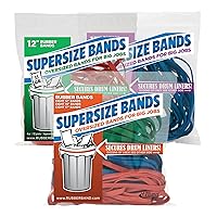 Alliance Rubber 08997 SuperSize Bands, Assorted Large Heavy Duty Latex Rubber Bands - 24 Count(Pack of 1), includes 8 bands of each size (12