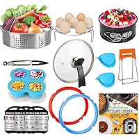 3-Quart-Accessories-Set with Tempered Glass Lid Sealing Rings Compatible with Instant Pot Mini 3, Including Steamer Basket Springform Pan Egg Rack Trivet Works with 3 Qt Instapot, Cookbook, Cover