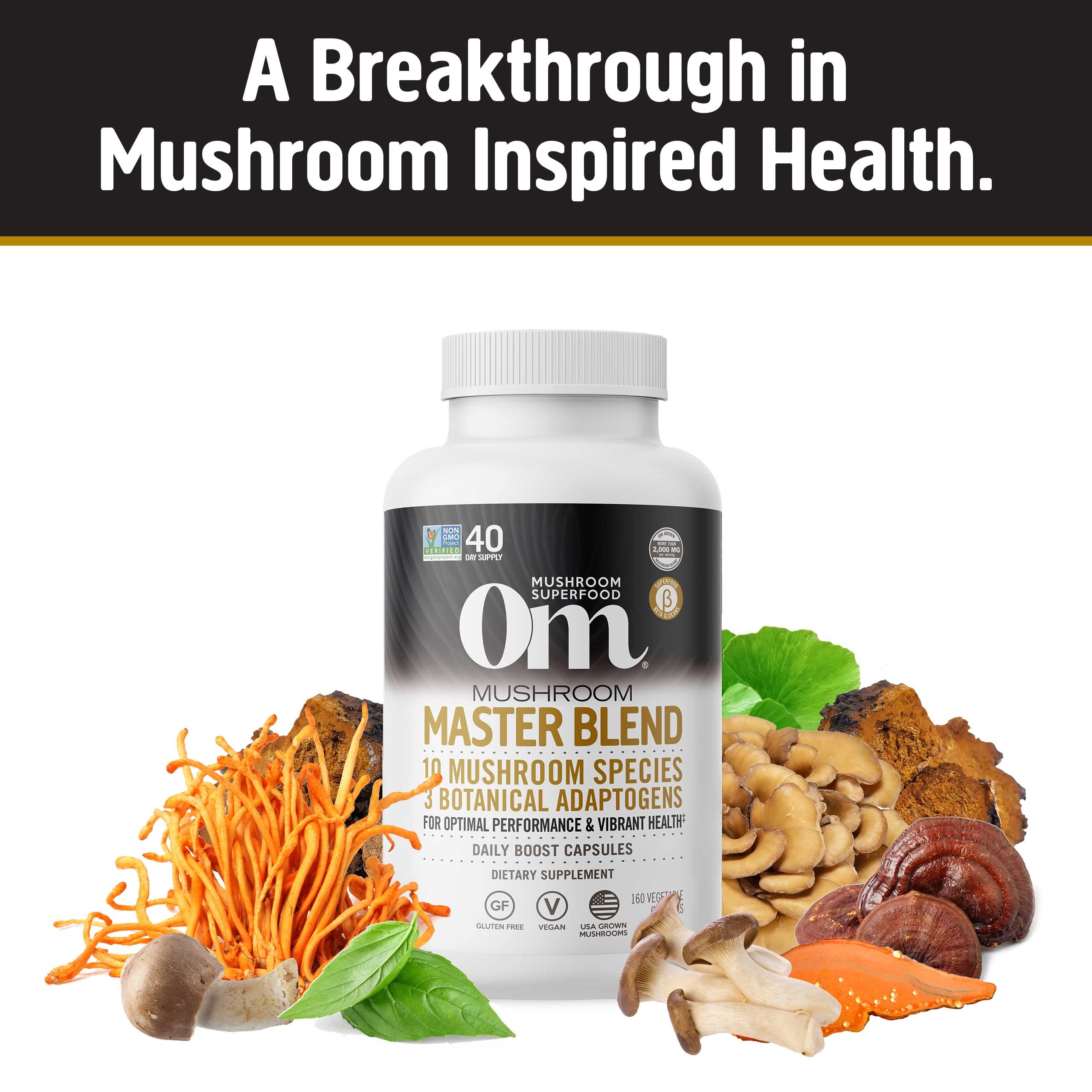 Om Mushroom Superfood Capsule Bundle, Master Blend Capsules & Lion's Mane Capsules, 340 Count