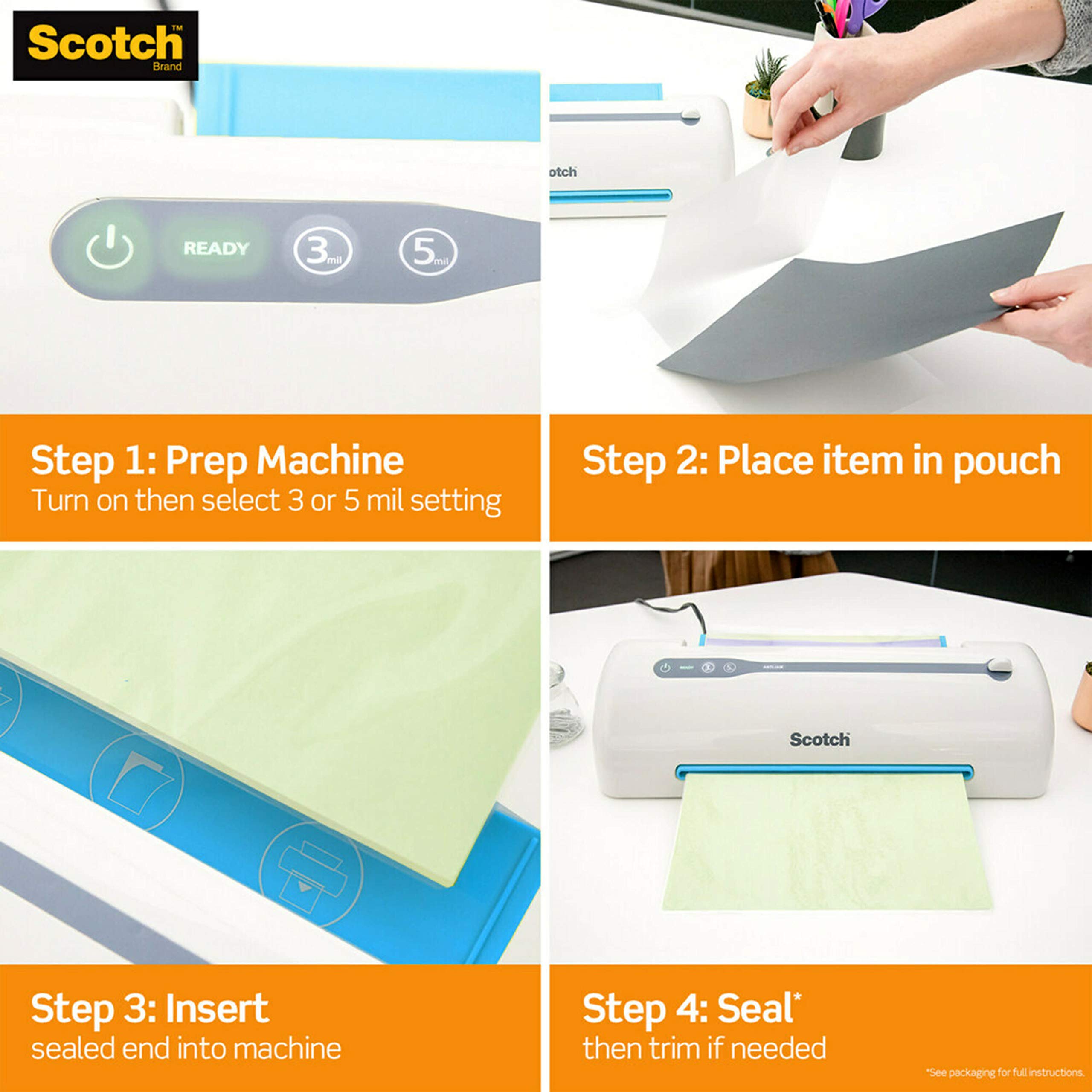 Scotch Front and Back Lamination Refill Cartridge, Heat-Free, Can Accommodate Items up to 12